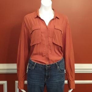 Rust Long Sleeved Button Down Shirt